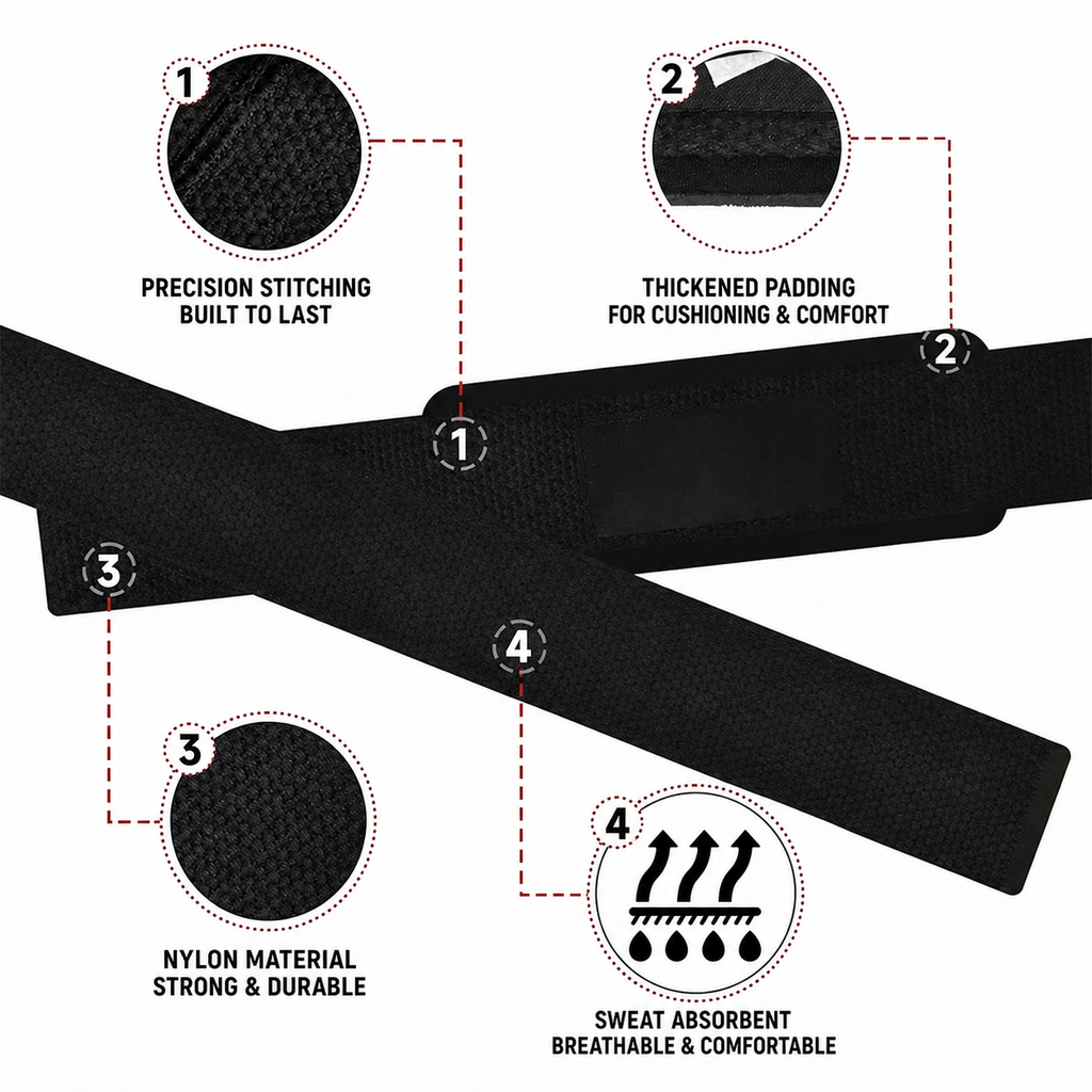 Black Strength Lifting Straps
