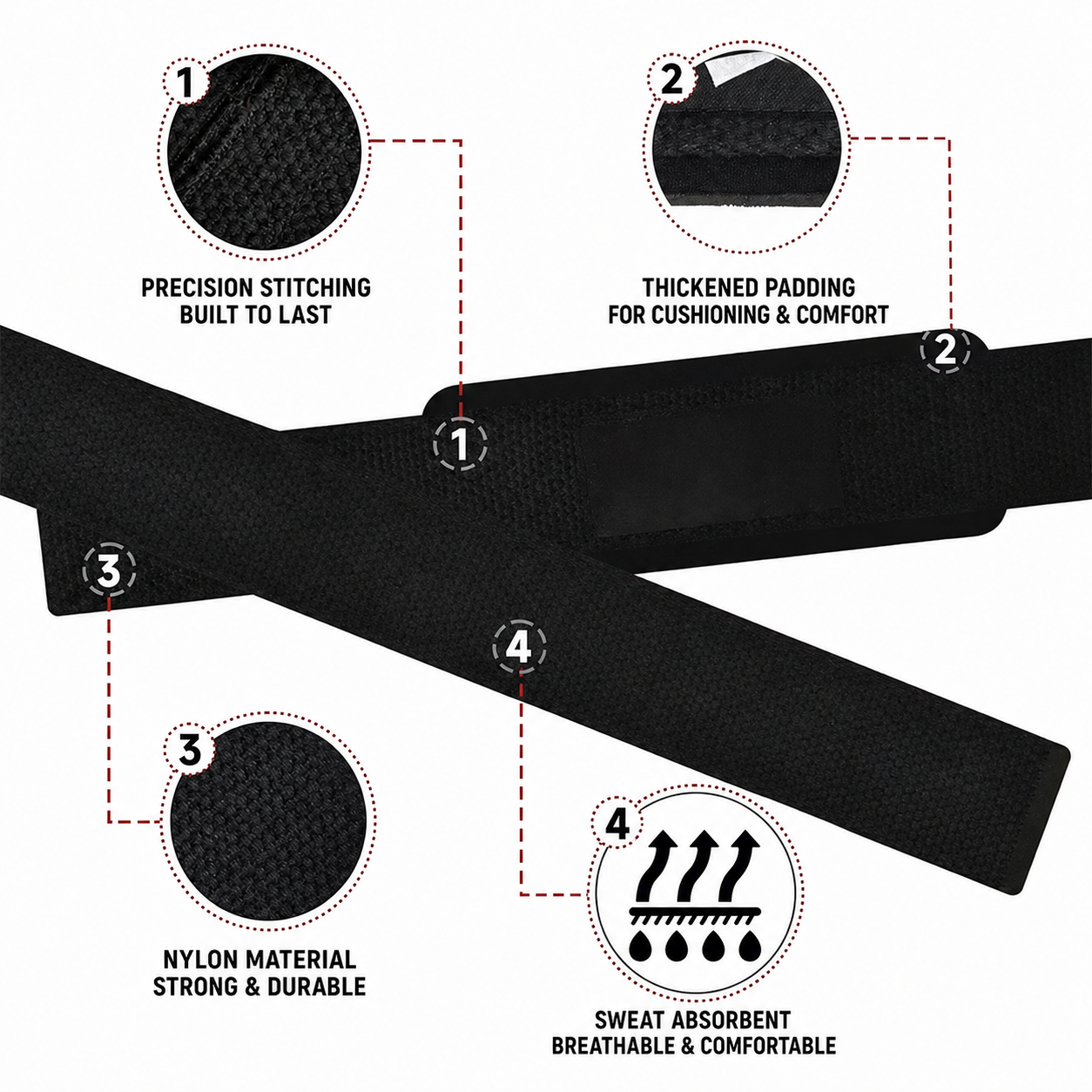 Black Strength Lifting Straps
